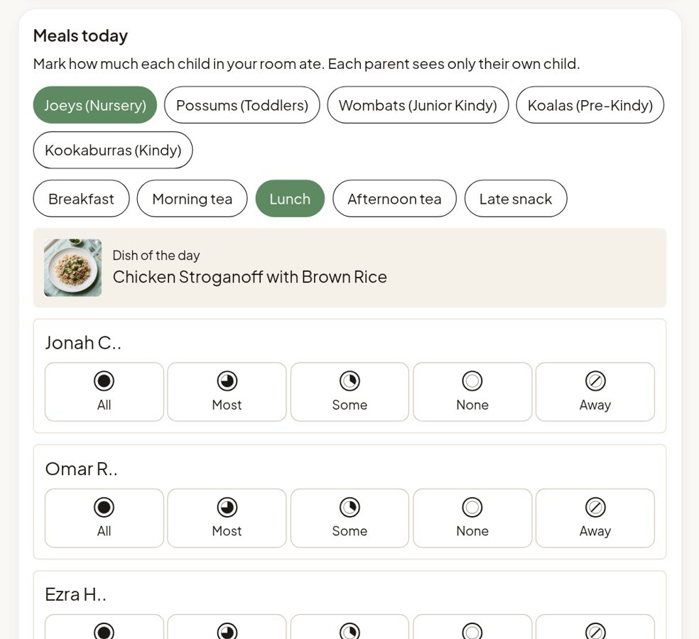Demo: room educator view